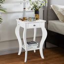 2-Tier End Table with Drawer and Shelf for Living Room Bedroom by LJGDeals