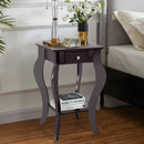 2-Tier End Table with Drawer and Shelf for Living Room Bedroom by LJGDeals