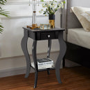 2-Tier End Table with Drawer and Shelf for Living Room Bedroom by LJGDeals