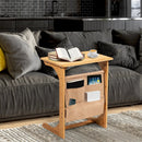 Bamboo Sofa Table End Table Bedside Table with Storage Bag by LJGDeals