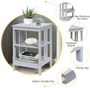 2 Pieces 3-Tier Nightstand with Reinforced Bars and Stable Structure by LJGDeals