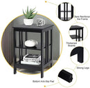 2 Pieces 3-Tier Nightstand with Reinforced Bars and Stable Structure by LJGDeals