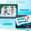 Floating 4 Person Inflatable Lounge Raft with 130W Electric Air-White by LJGDeals