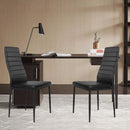 4 Pieces Modern Leather Dinning Chairs Set with Metal Frame by LJGDeals