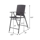 Set of 4 Folding Rattan Bar Chairs with Footrests and Armrests for Outdoors and Indoors by LJGDeals