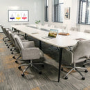 Adjustable Hollow Mid Back Leisure Office Chair with Armrest-Gray by DirectDeals