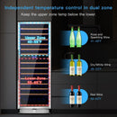 154-Bottle Freestanding Wine Cooler Refrigerator Dual Zone Wine Cellar with Dual Temperature Control-Silver by LJGDeals