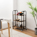 Foldable Rolling Cart with Storage Shelves for Kitchen-3-Tier by LJGDeals
