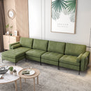 Modular L-shaped 4-Seat Sectional Sofa with Reversible Chaise and 2 USB Socket by DirectDeals