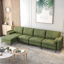 Modular L-shaped 4-Seat Sectional Sofa with Reversible Chaise and 2 USB Socket by LJGDeals