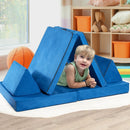 4 Pieces Convertible Kids Couch Set with 2 Folding Mats-Yellow by LJGDeals