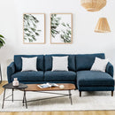 L-Shaped Fabric Sectional Sofa with Chaise Lounge and Solid Wood Legs by LJGDeals
