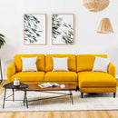 L-Shaped Fabric Sectional Sofa with Chaise Lounge and Solid Wood Legs by LJGDeals