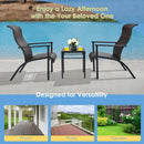 3 Pieces Patio Rattan Bistro Set with High Backrest and Armrest by LJGDeals