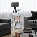 3-Tier Nightstand Sofa Side Table with Baffles and Round Corners by LJGDeals