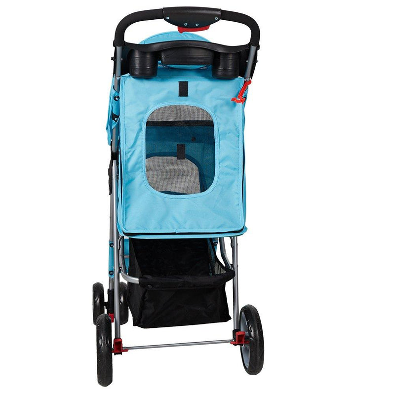 Folding Pet Stroller Elite Jogger Kitten Puppy Easy Walk Dog Cat Small Animals Travel Carrier, Blue