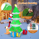 7 Feet Inflatable Christmas Tree with Santa Claus and Dog by LJGDeals