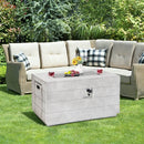 43 Inch Rectangular Concrete Propane Fire Pit Table with Lava Rocks and Cover 50 000 BTU-Gray by LJGDeals