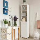 Bathroom Tall Freestanding Storage Cabinet with Open Shelves and Drawer-White by LJGDeals