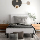 Platform Bed with Button Tufted Headboard by LJGDeals