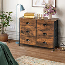 6 Fabric Drawers Storage Chest with Wooden Top by LJGDeals
