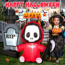 5 Feet Inflatable Halloween Ghost Holding Sickle and Tombstone Yard Decor by LJGDeals