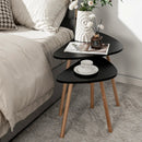 Set of 2 Modern Nesting Coffee Tables Triangular Tabletop Bamboo Legs by LJGDeals