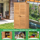 Outdoor Wooden Garden Tool Storage Cabinet-Natural by LJGDeals