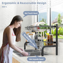 2 Tier Adjustable Over Sink Dish Drying Rack with 8 Hooks by LJGDeals