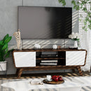 Sliding Door TV Stand with Adjustable Shelf for TVs up to 55 Inch by LJGDeals