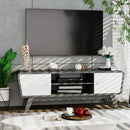 Sliding Door TV Stand with Adjustable Shelf for TVs up to 55 Inch by LJGDeals