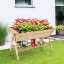 Raised Wood Garden Bed with Shelf and Liner by DirectDeals