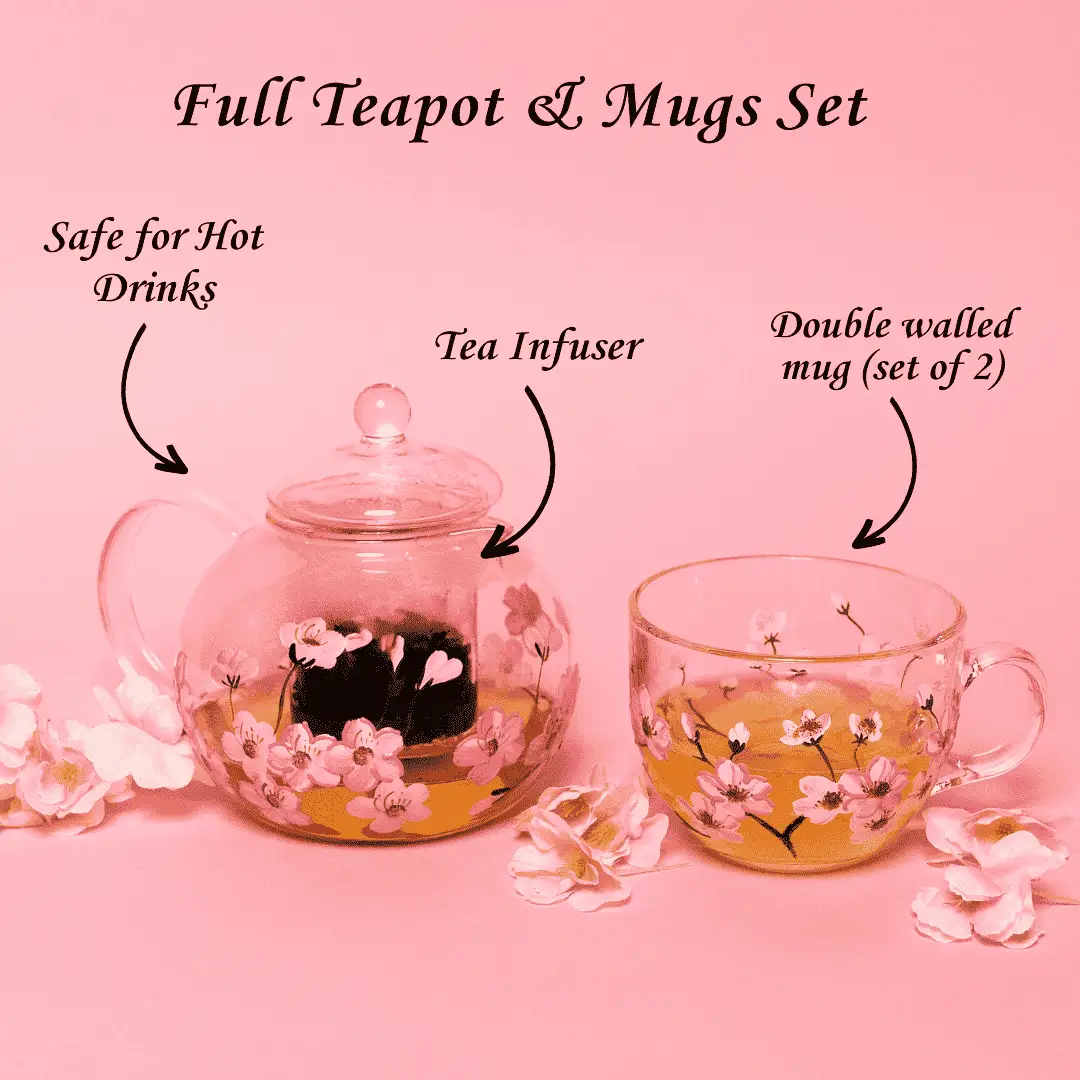 Painted Cherry Blossom Tea Pot, photo 5 of 5