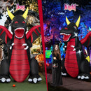 8 Feet Halloween Inflatable Fire Dragon Decoration with LED Lights by LJGDeals