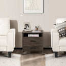Modern Wood Grain Nightstand with Cable Hole and Open Compartment by LJGDeals