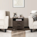 Modern Wood Grain Nightstand with Cable Hole and Open Compartment by DirectDeals