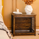 Wooden Dog Crate Furniture with Tray and Double Door-Brown by LJGDeals