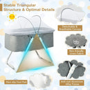 2-In-1 Baby Bassinet with Mattress and Net-Gray by LJGDeals