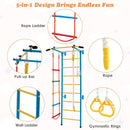 7 In 1 Kids Indoor Gym Playground Swedish Wall Ladder for Solid Wall-Yellow by LJGDeals
