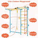 7 In 1 Kids Indoor Gym Playground Swedish Wall Ladder for Solid Wall-Yellow by LJGDeals