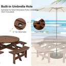 Patio 8 Seat Wood Picnic Dining Seat Bench Set by LJGDeals