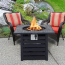Square Propane Fire Pit Table with Lava Rocks and Rain Cover by LJGDeals