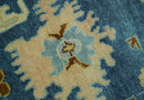Hand knotted Blue and Beige 8x10 Traditional Oushak wool area rug by The Rug Decor
