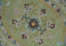 Ivory and Green 8x10 French Design Aubusson Hand Tufted Wool Area Rug by The Rug Decor
