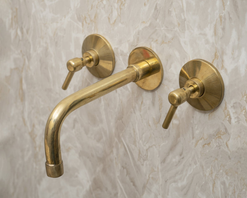 Unlacquered Brass Wall Mounted Bath Faucet