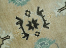 Hand knotted Peach, Ivory and Gray 8x10 Oriental Oushak wool area rug by The Rug Decor