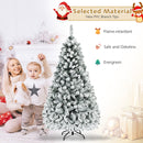 Pre-Lit Premium Snow Flocked Hinged Artificial Christmas Tree-6 ft