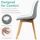 4 Pieces Modern Dining Chair Set with Wood Legs and Fabric Cushion Seat by LJGDeals