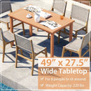 49 Inch Rectangle Patio Indonesia Teak Wood Dining Table with Slatted Tabletop Up to 6 by LJGDeals