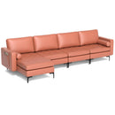 Modular L-shaped 4-Seat Sectional Sofa with Reversible Chaise and 2 USB Socket by LJGDeals